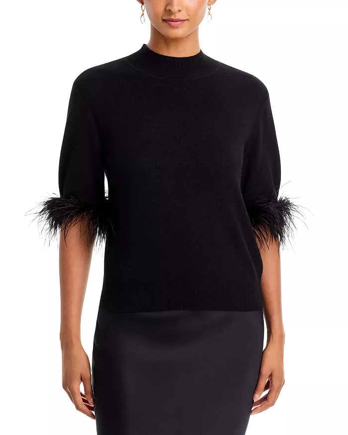FEATHER MOCK NECK