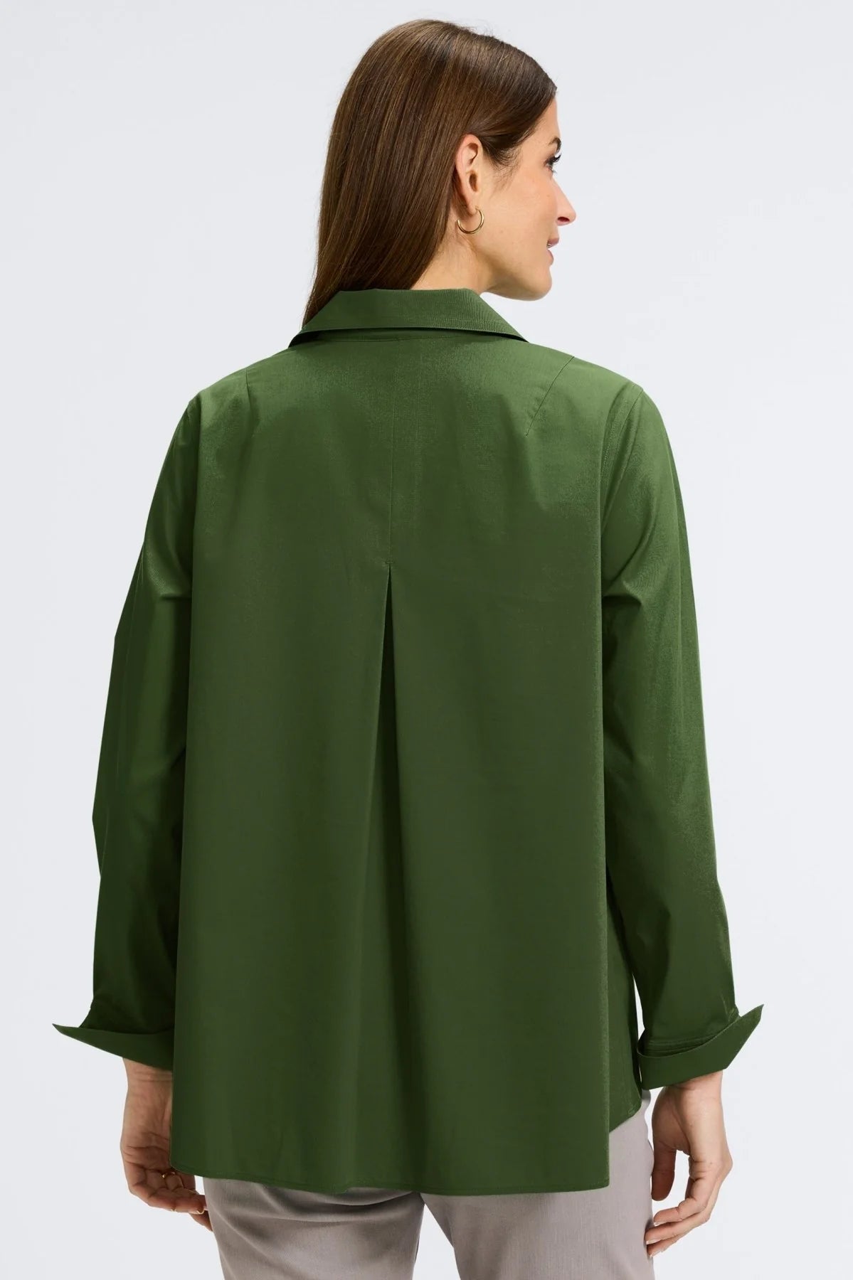 AGNES STRETCH LONG SLEEVE POPOVER SHIRT