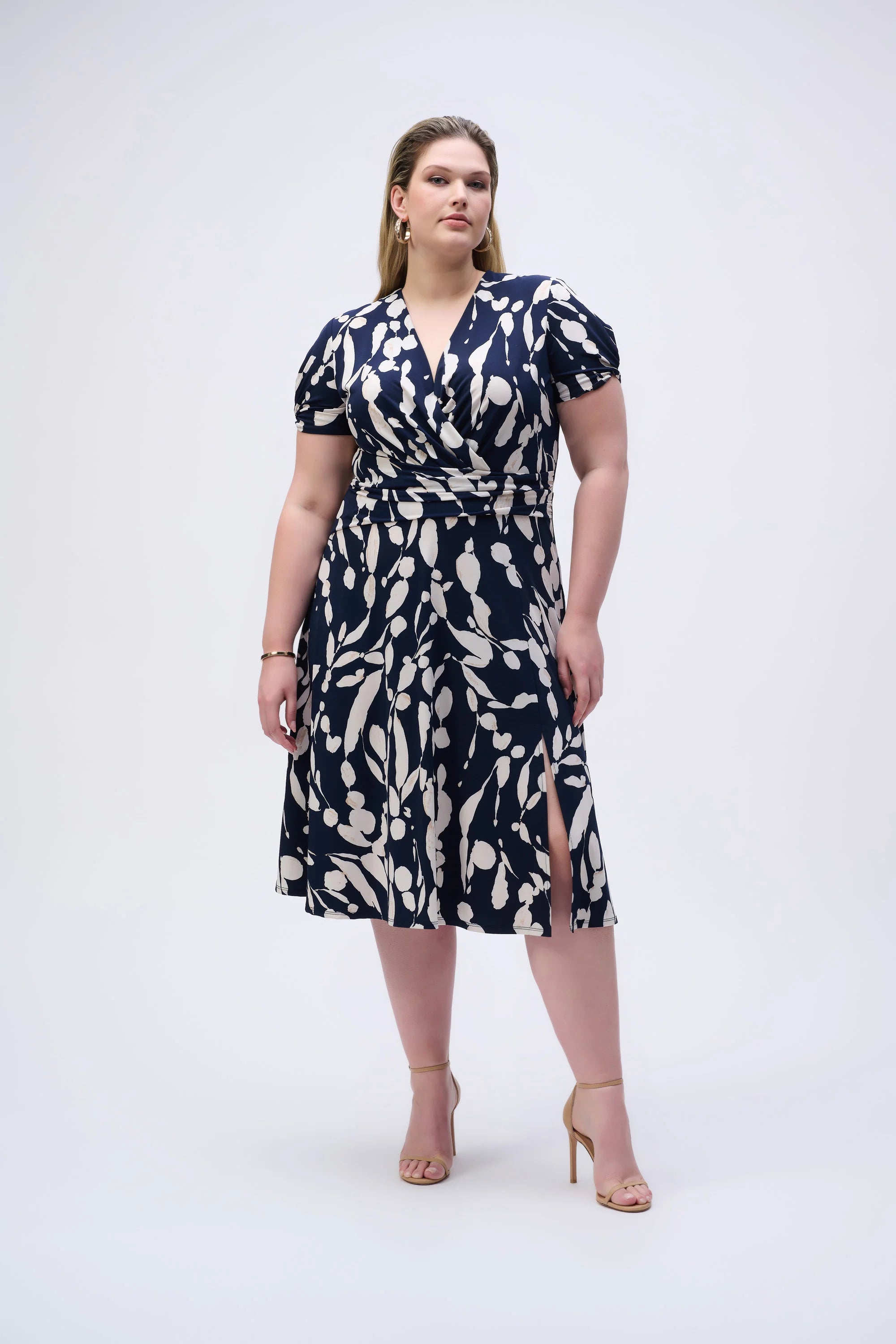 ABSTRACT PRINT WRAP DRESS
