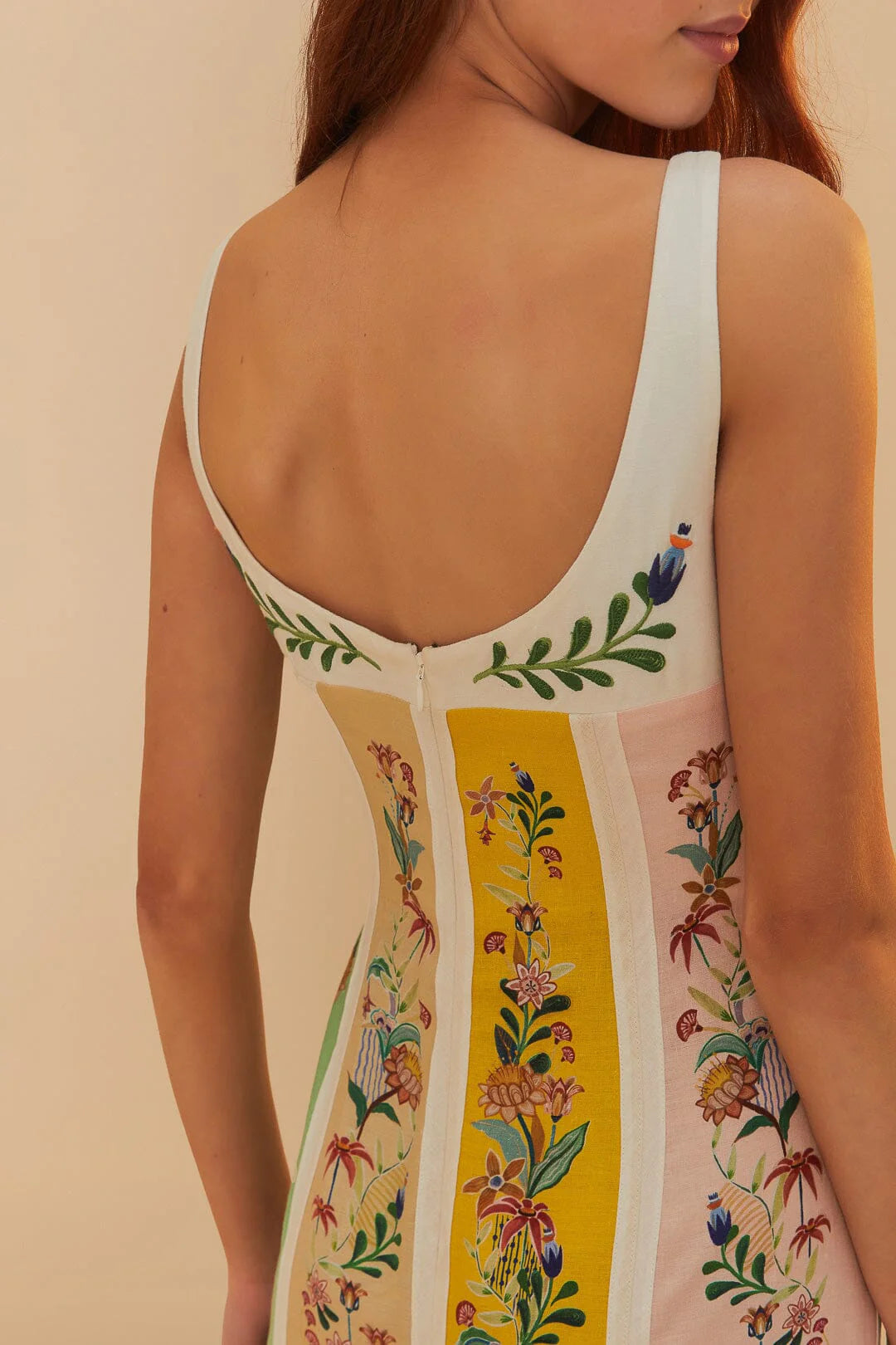 SLEEVELESS FLORAL STRIPES