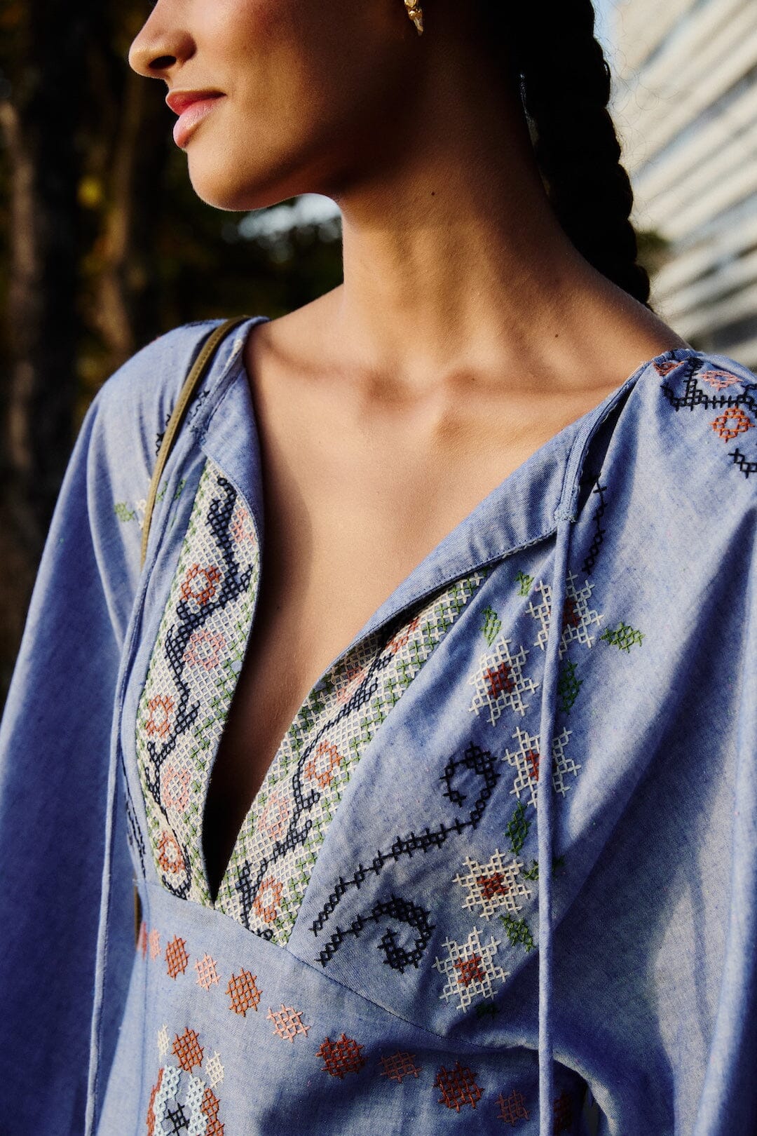 EMBROIDERED MIDI