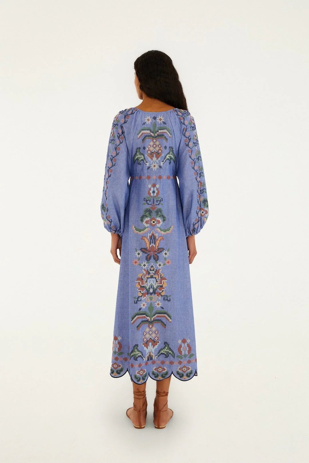 EMBROIDERED MIDI