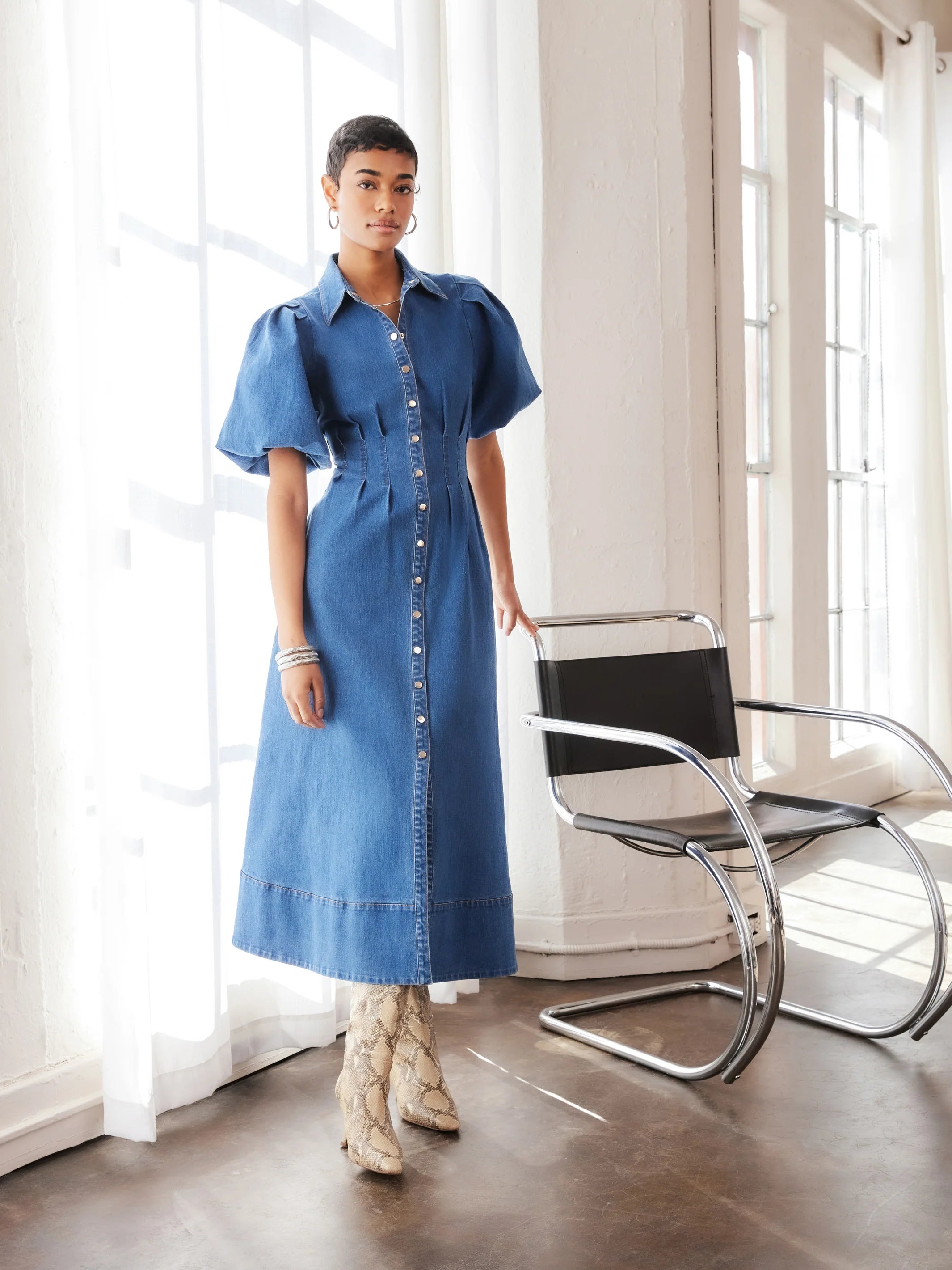ESME MIDI SHIRTDRESS