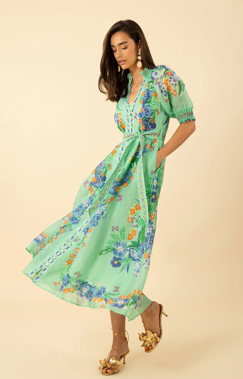 ALAIYA ORGANZA MAXI DRESS