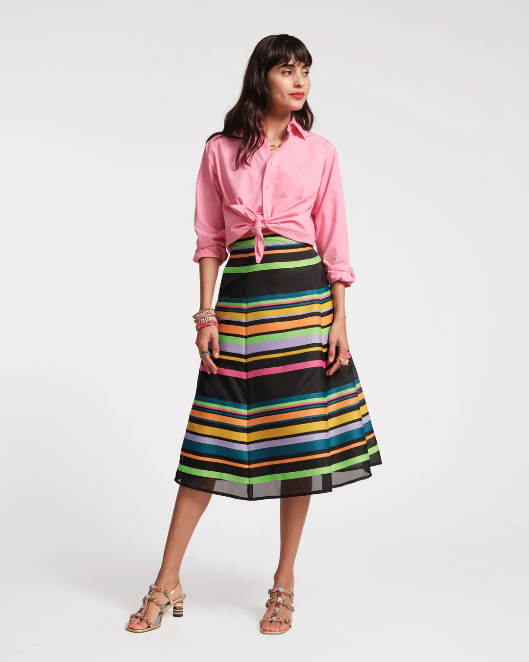 MERCER STRIPED MAXI SKIRT