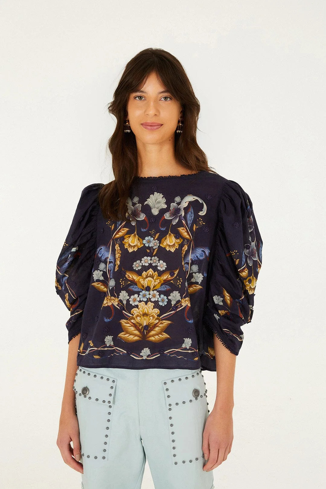 Farm Rio GOLDEN NATURE BLOUSE