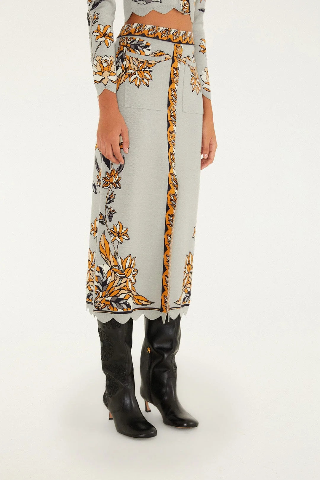 Farm Rio STAINED GLASS KNIT SKIRT