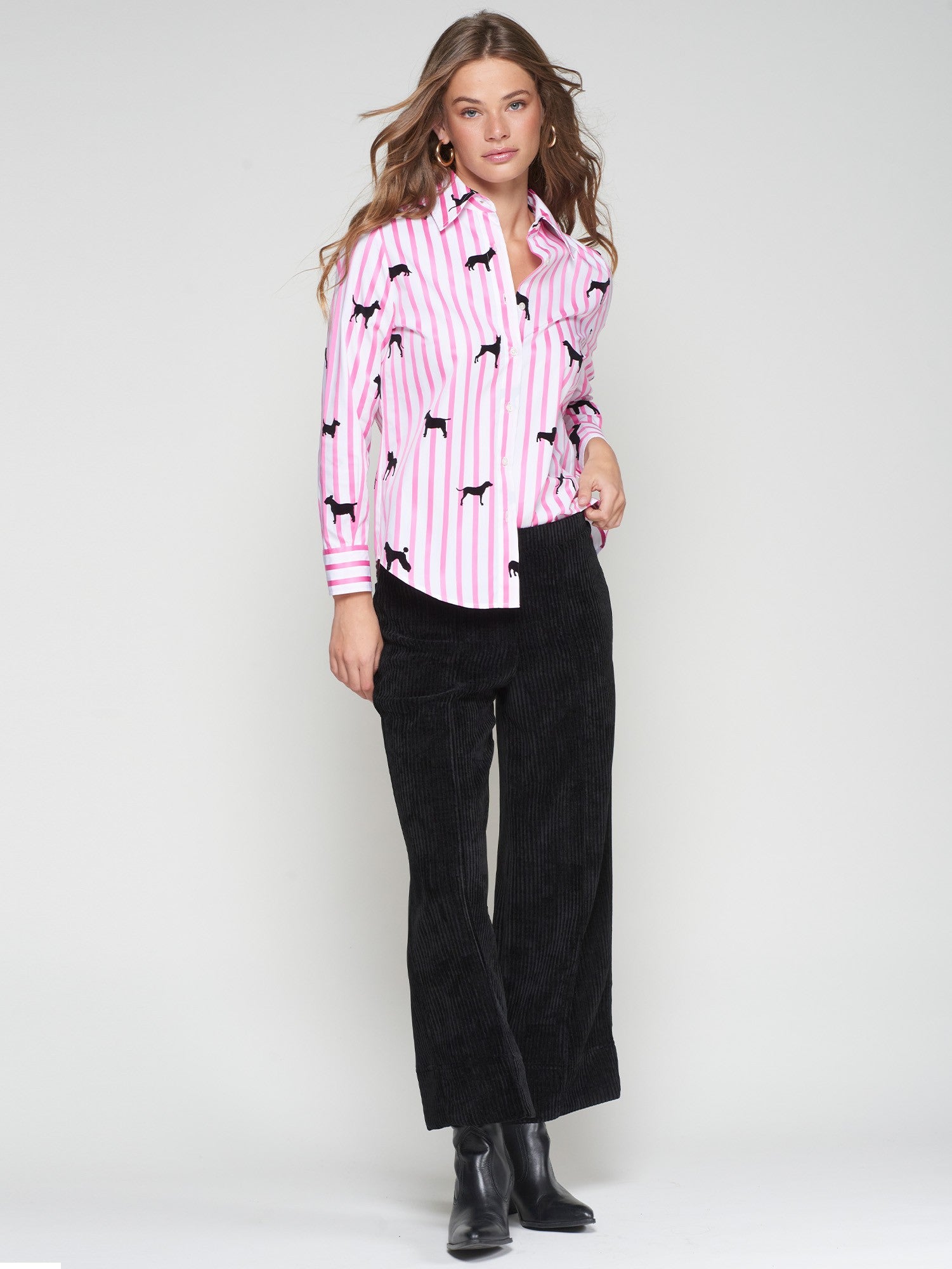 STRIPE DOG BLOUSE