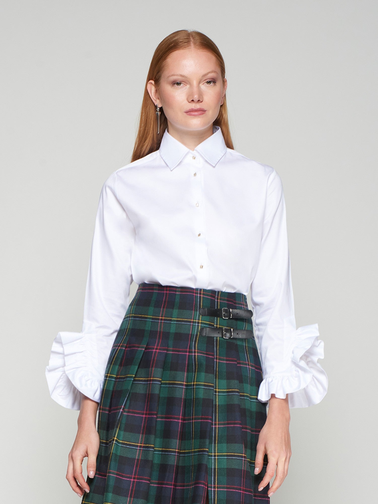 Vilagallo RUFFLE CUFF BLOUSE