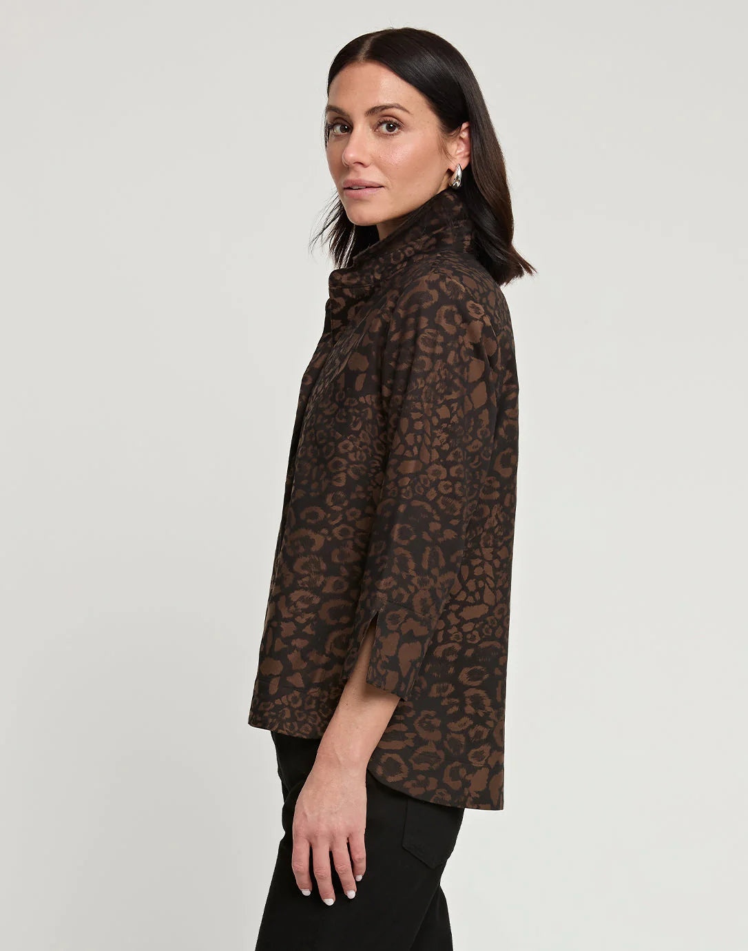 AILEEN LEOPARD 3/4 SLEEVE TOP