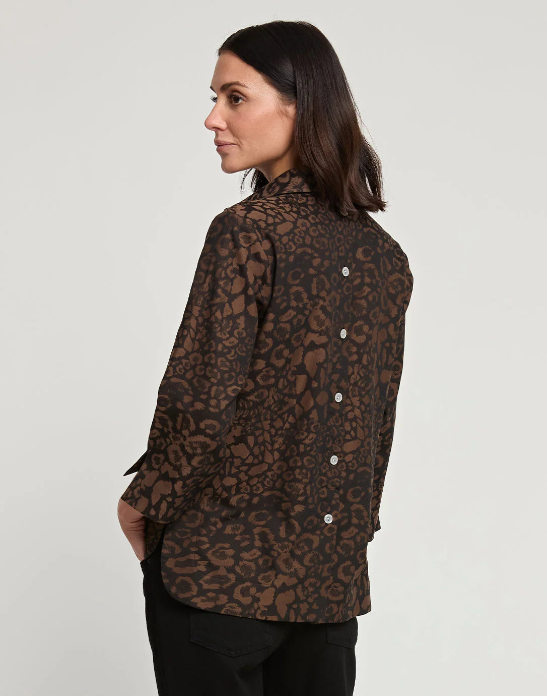 AILEEN LEOPARD 3/4 SLEEVE TOP