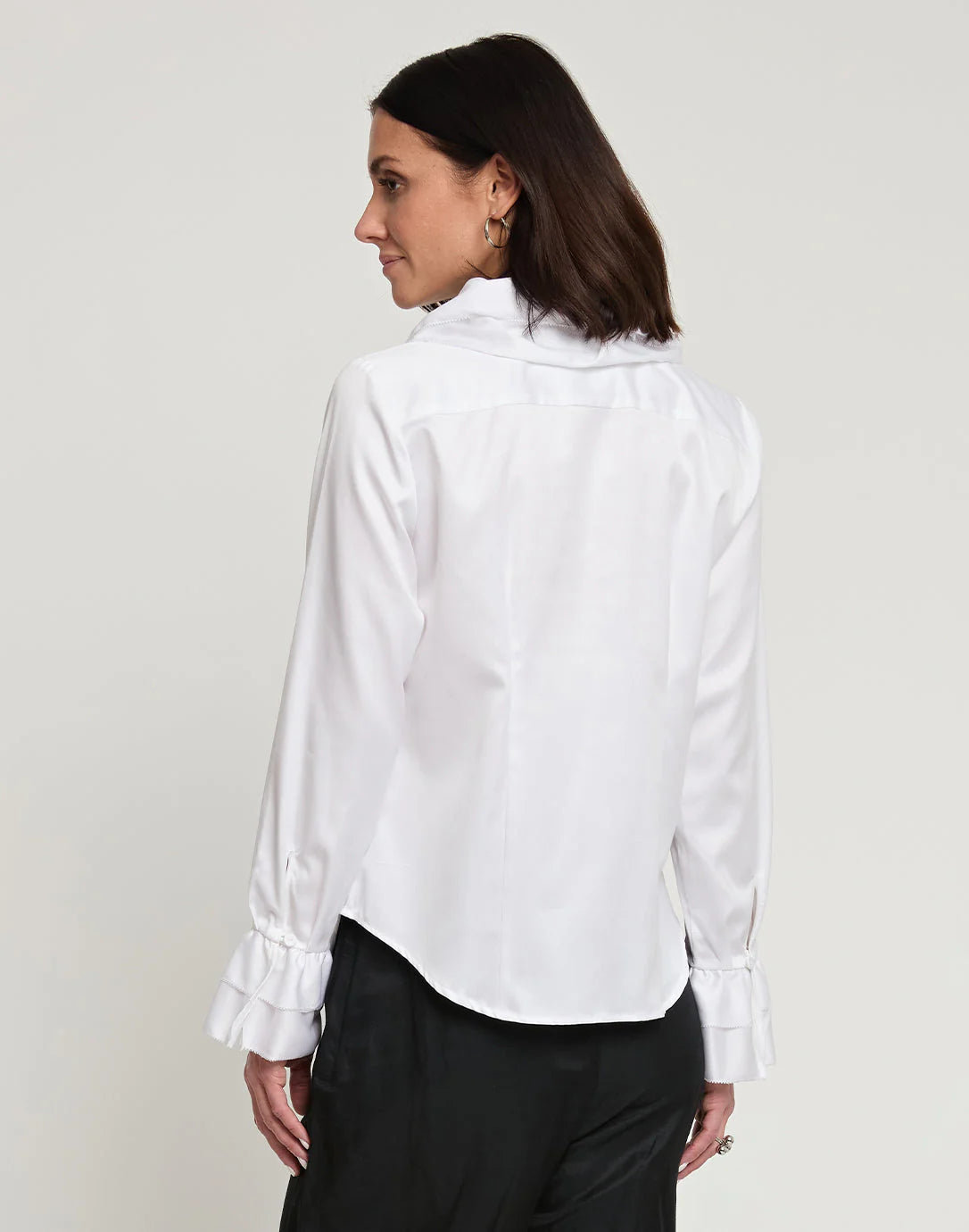 AMARA LONG SLEEVE COTTON SATIN SHIRT