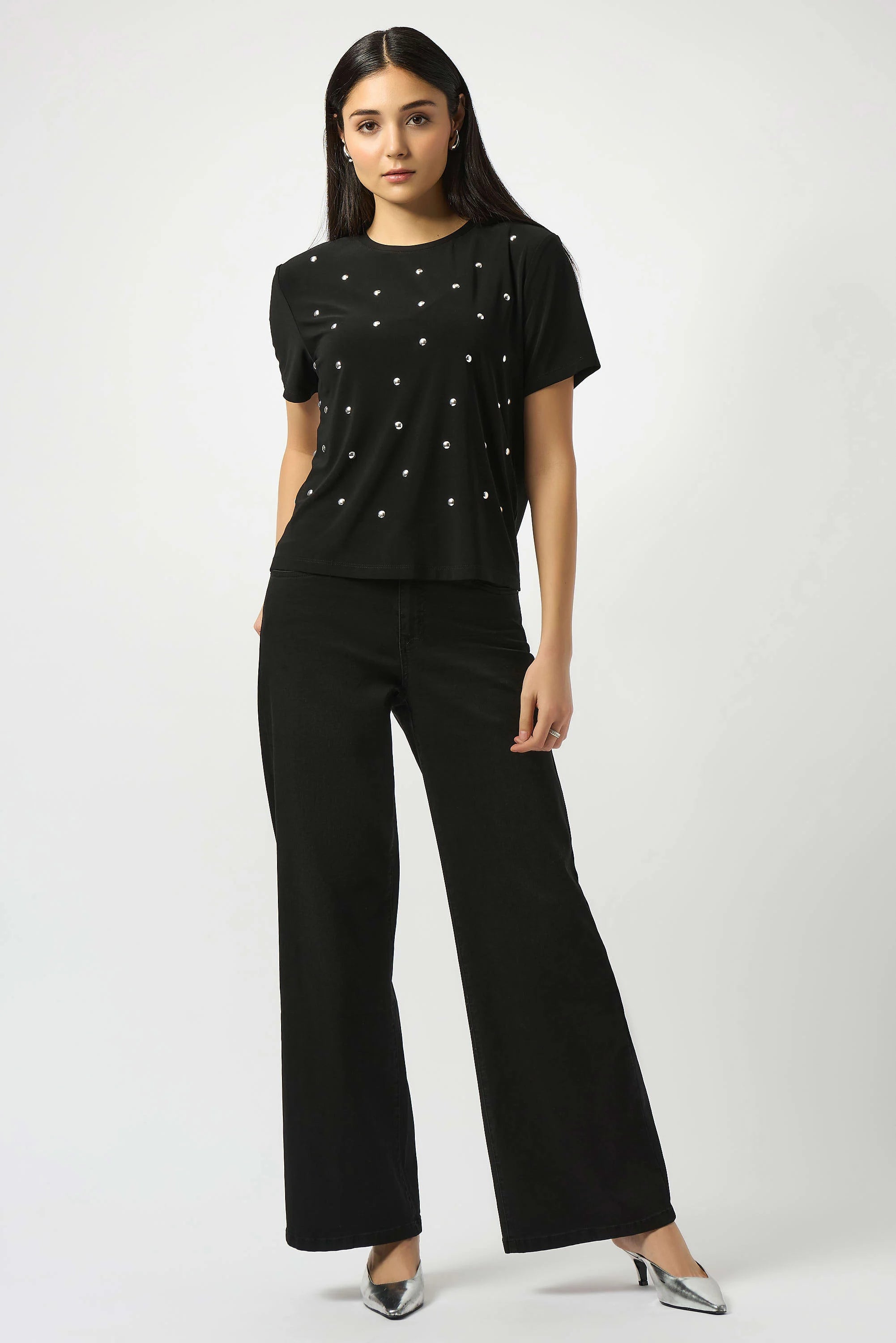 JOSEPH RIBKOFF GOLDIE - CLASSIC WIDE-LEG STETCH JEAN
