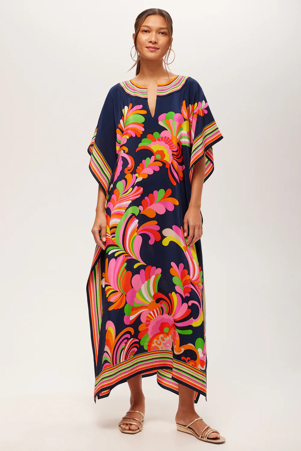 Trina Turk Theodora Maxi Caftan - Paradise Palms Silk