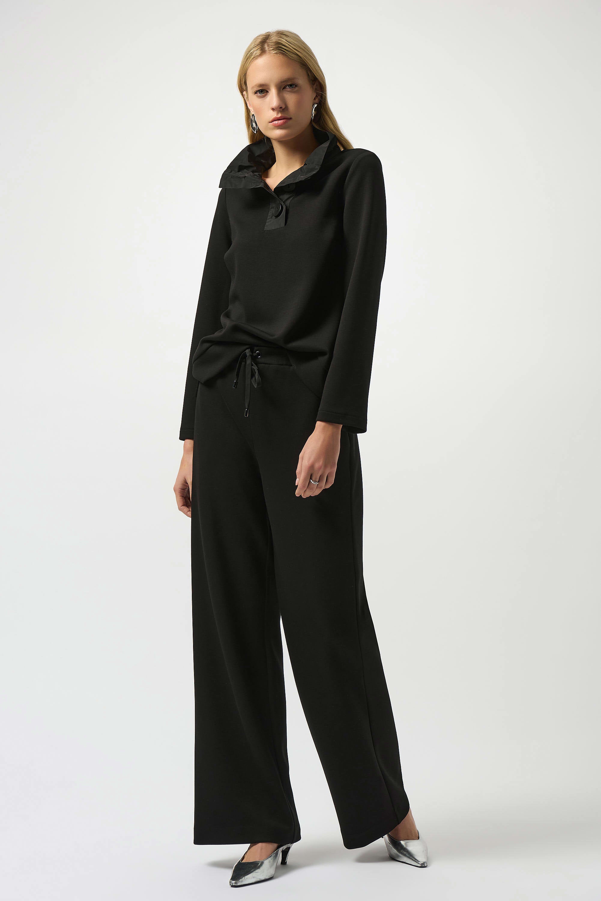 JOSEPH RIBKOFF SCUBA JERSY WIDE-LEG PULL-ON PANT