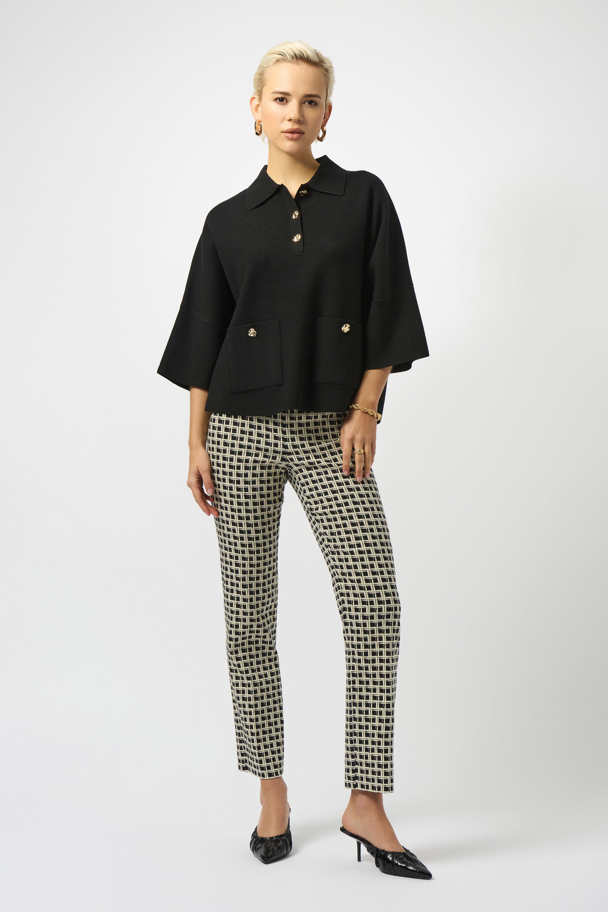 JOSEPH RIBKOFF SWEATER KNIT BOXY PULLOVER