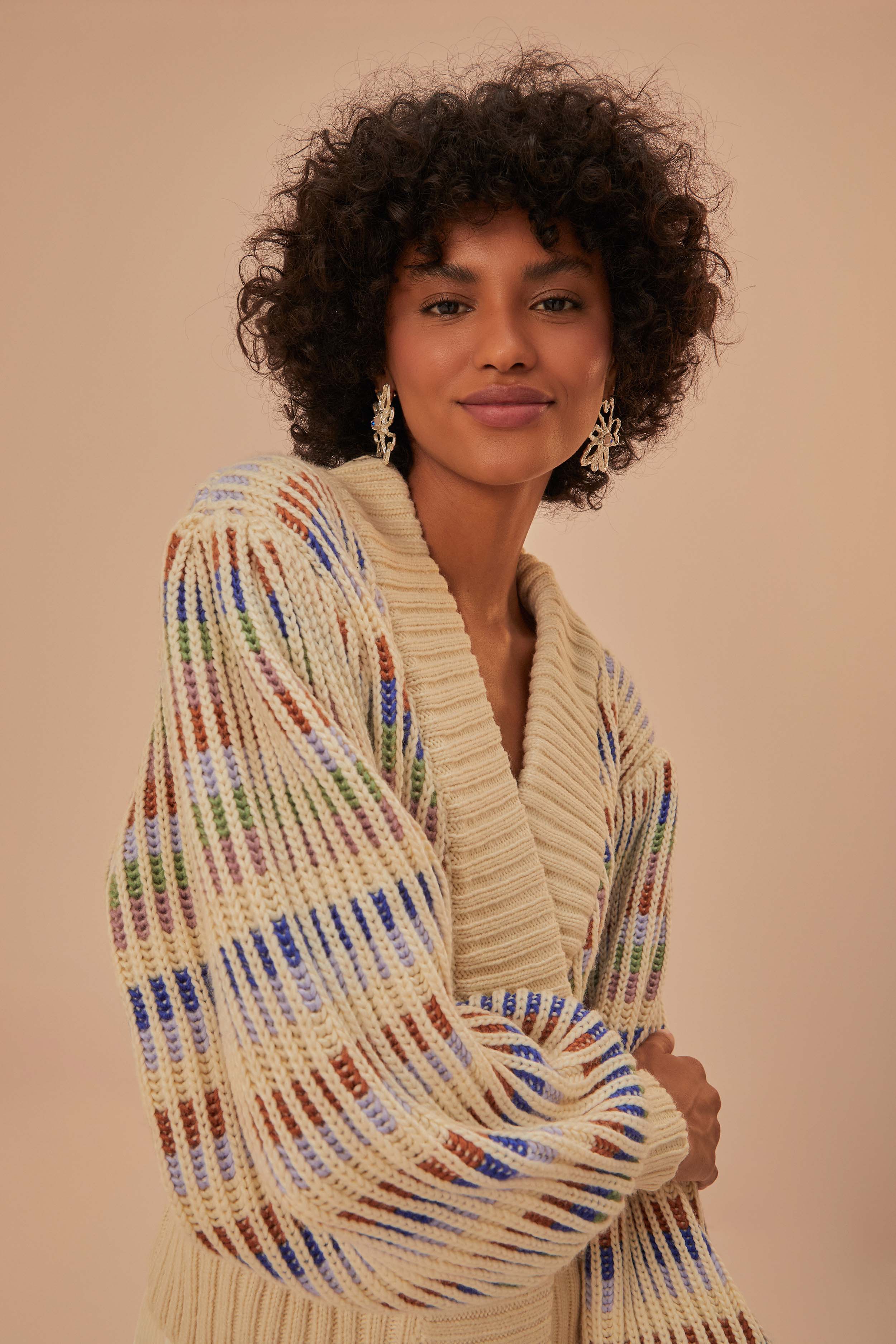 Farm Rio Bold Stitch Knit Cardigan