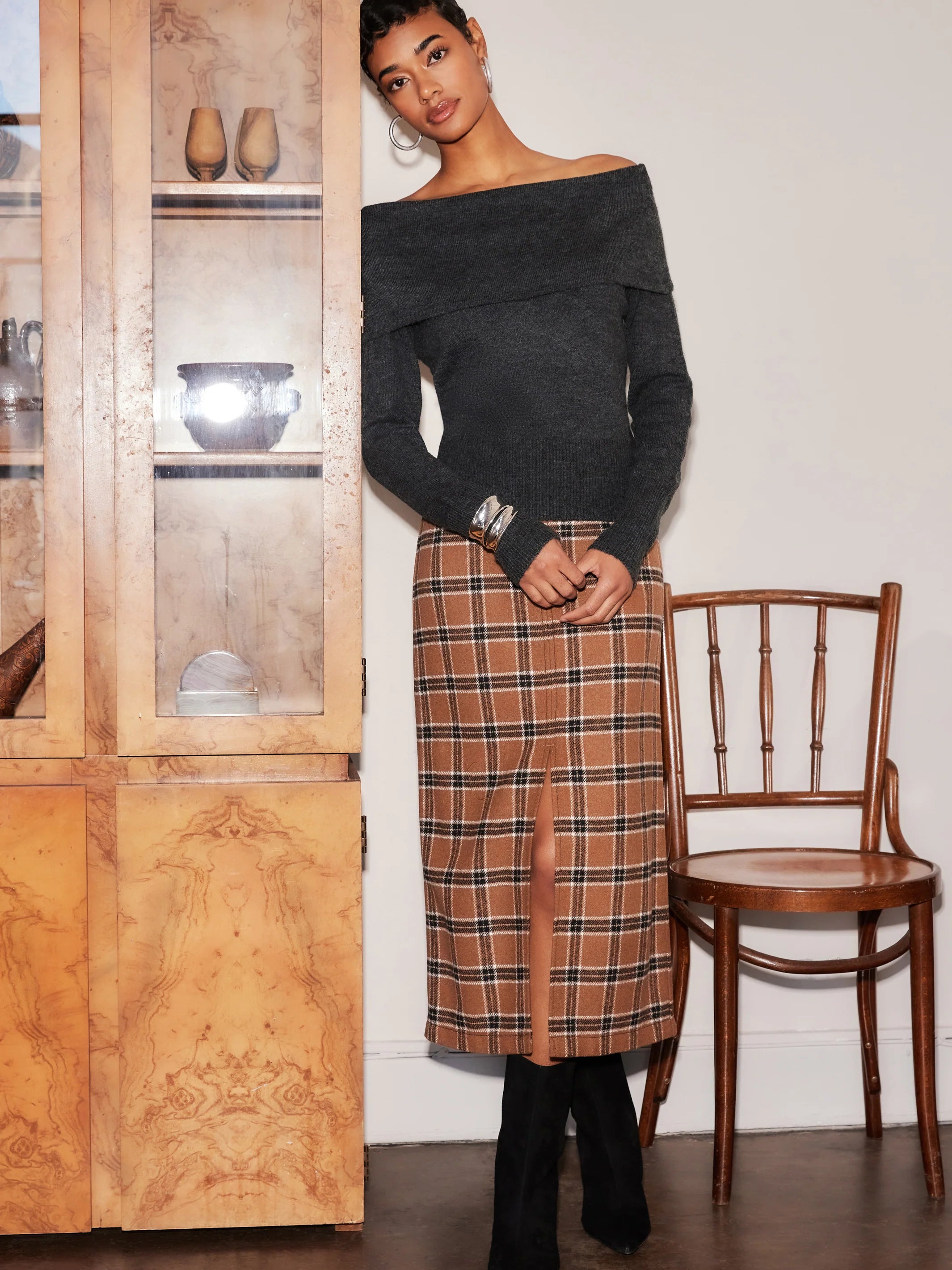 KAIA MIDI SKIRT