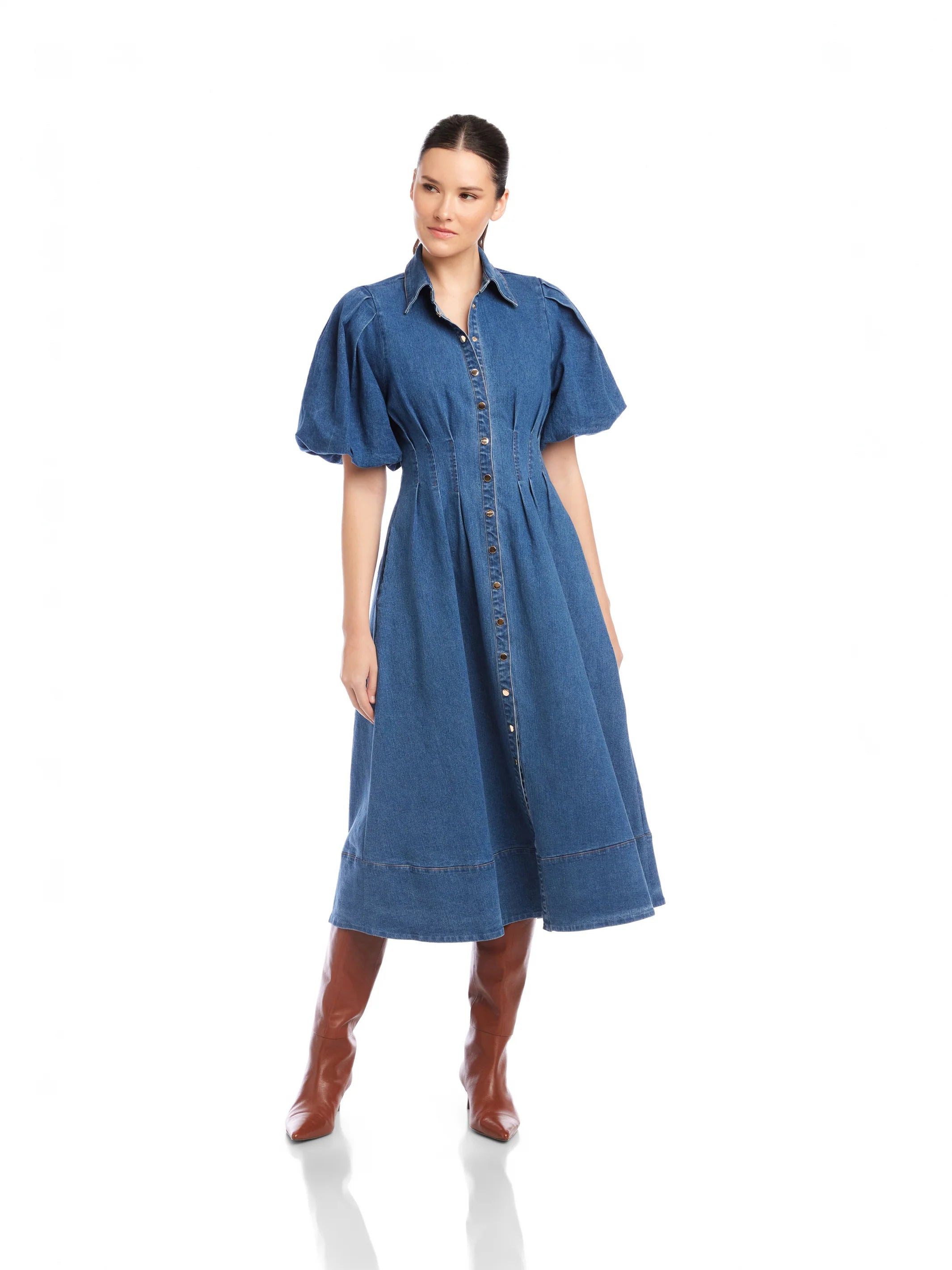 ESME MIDI SHIRTDRESS