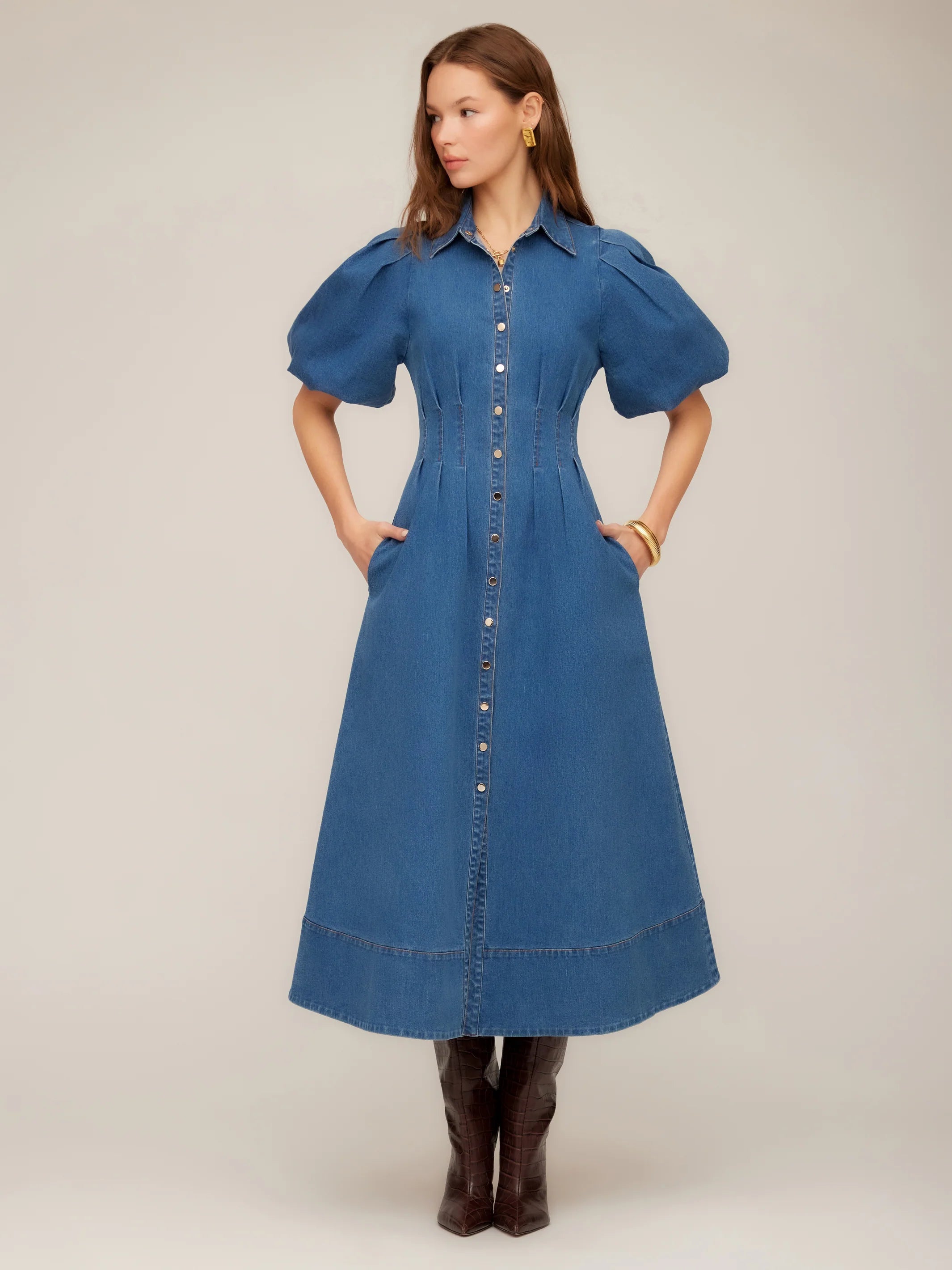 ESME MIDI SHIRTDRESS