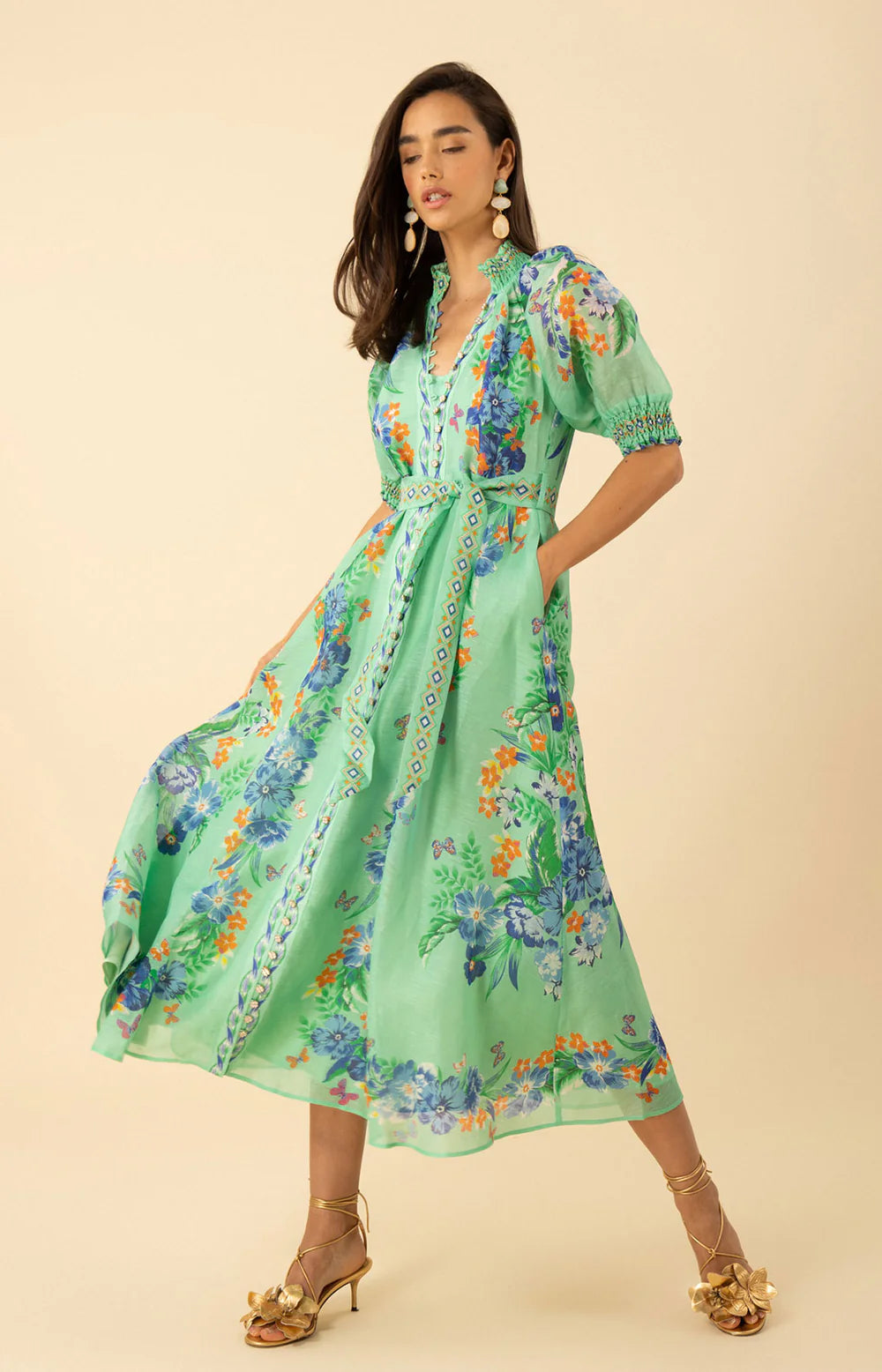ALAIYA ORGANZA MAXI DRESS