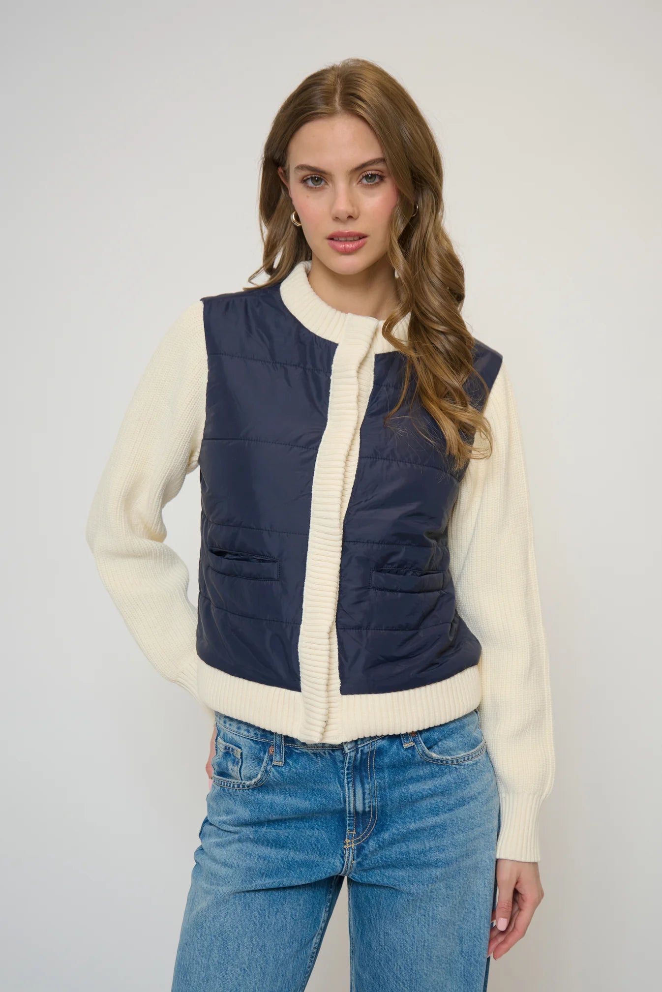 Central Park West QUILTED SWEATER JACKET