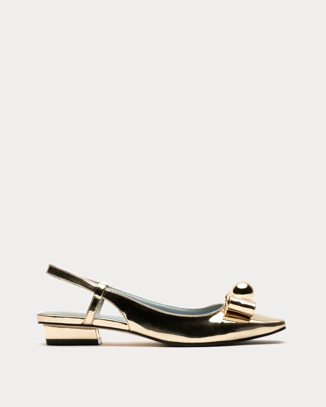 AUBREY SLINGBACK FLAT PLATINO