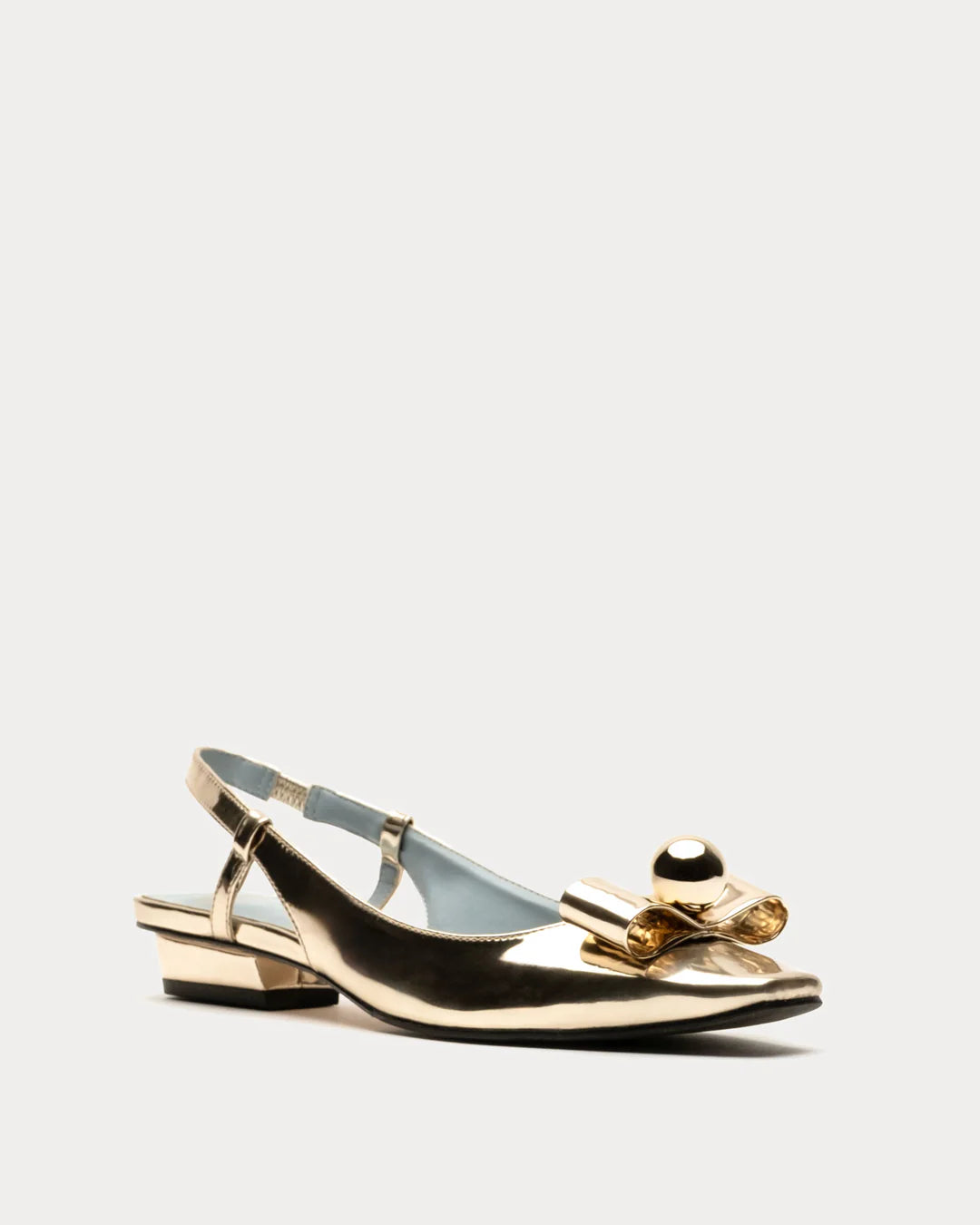 AUBREY SLINGBACK FLAT PLATINO