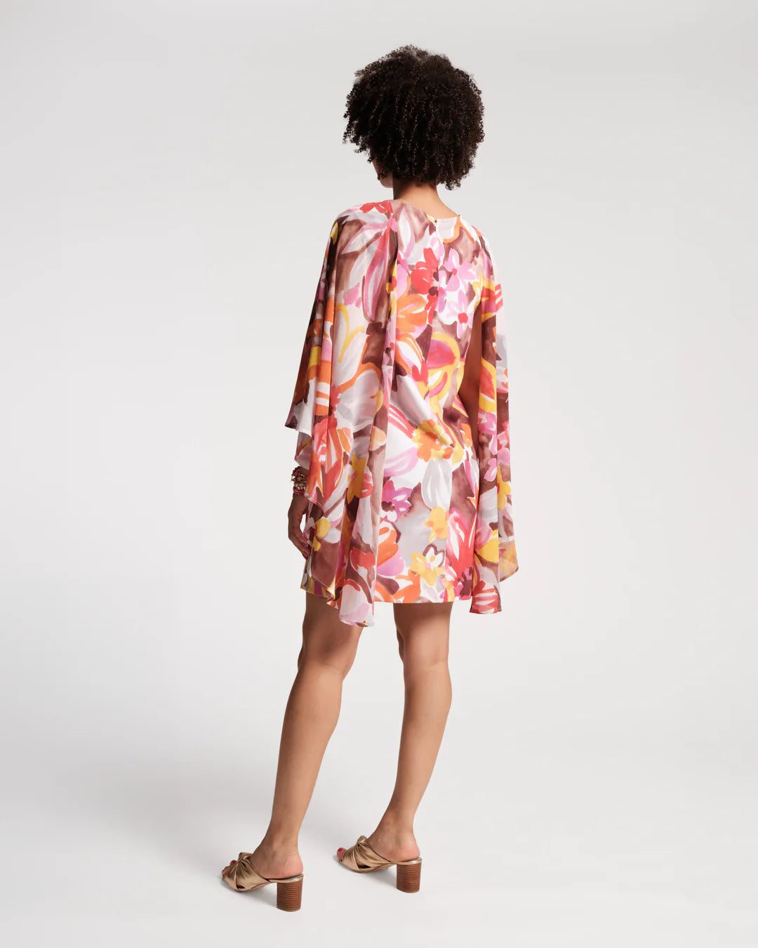 MINI CAPE DRESS SUN FLORAL