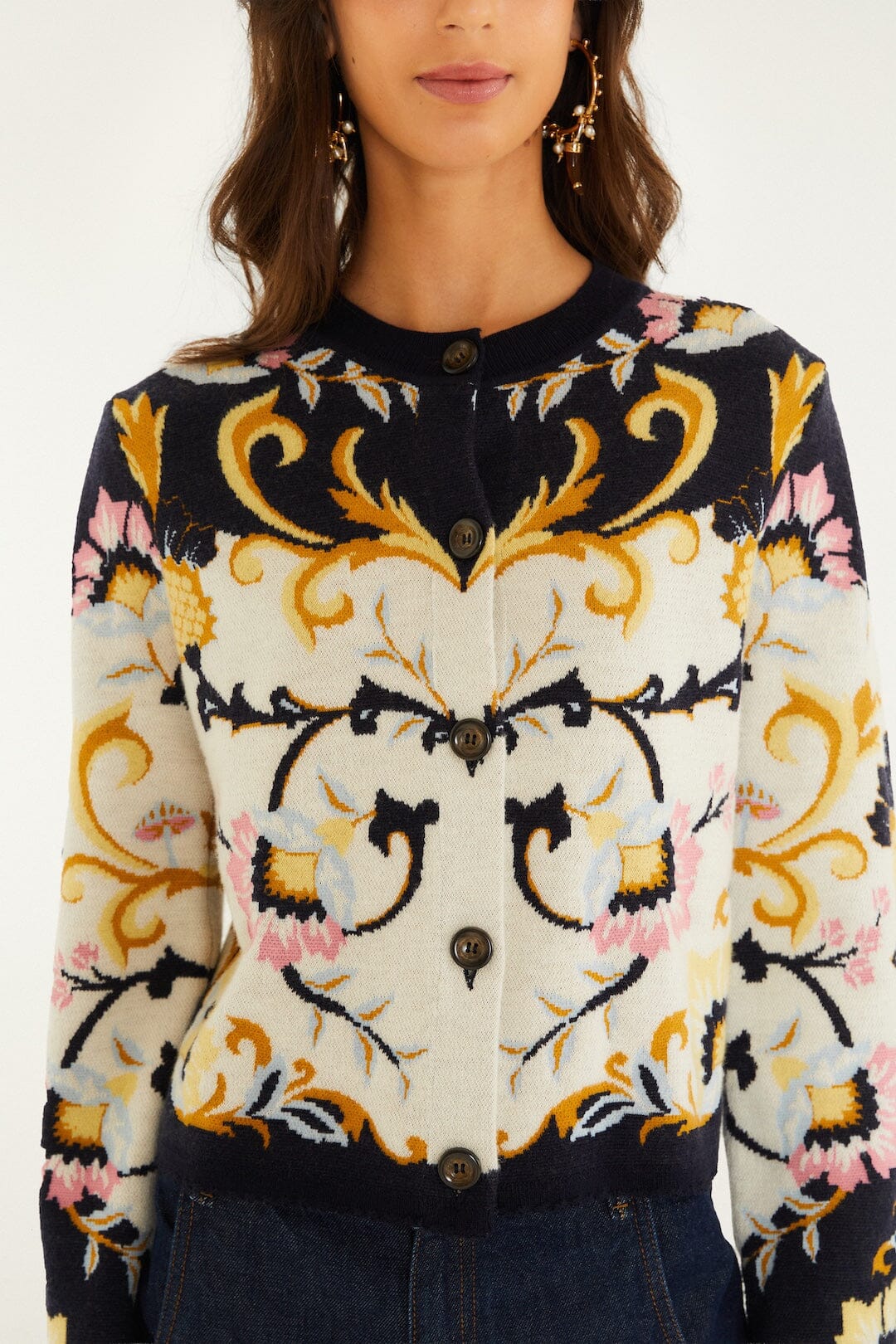 Farm Rio BIRDS ROMANCE CARDIGAN