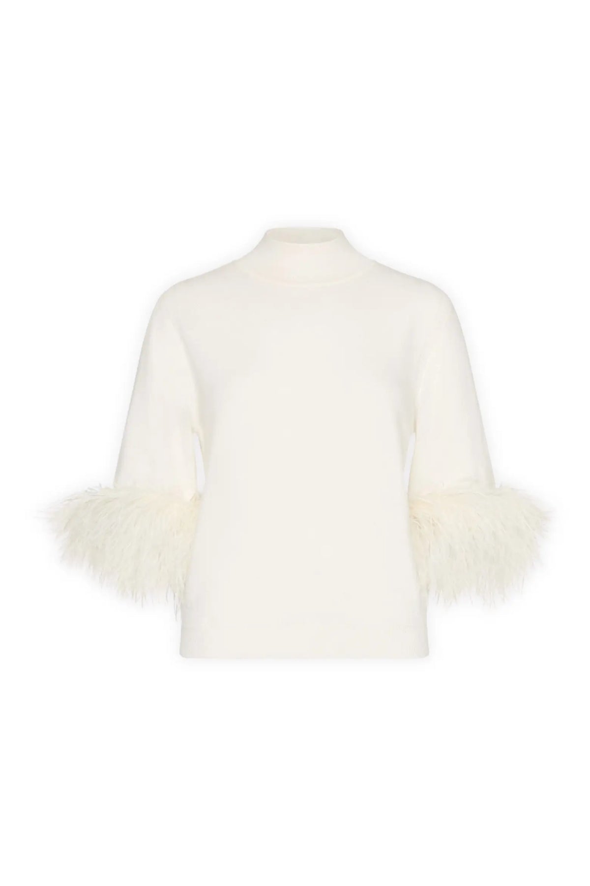 FEATHER MOCK NECK