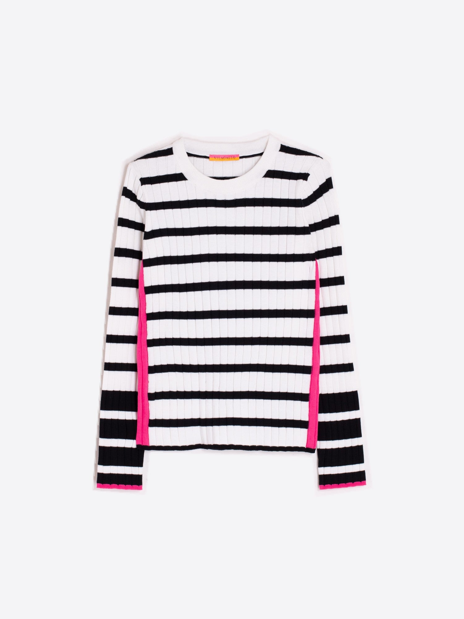 VILAGALLO RIBBED PULLOVER SWEATER STRIPED