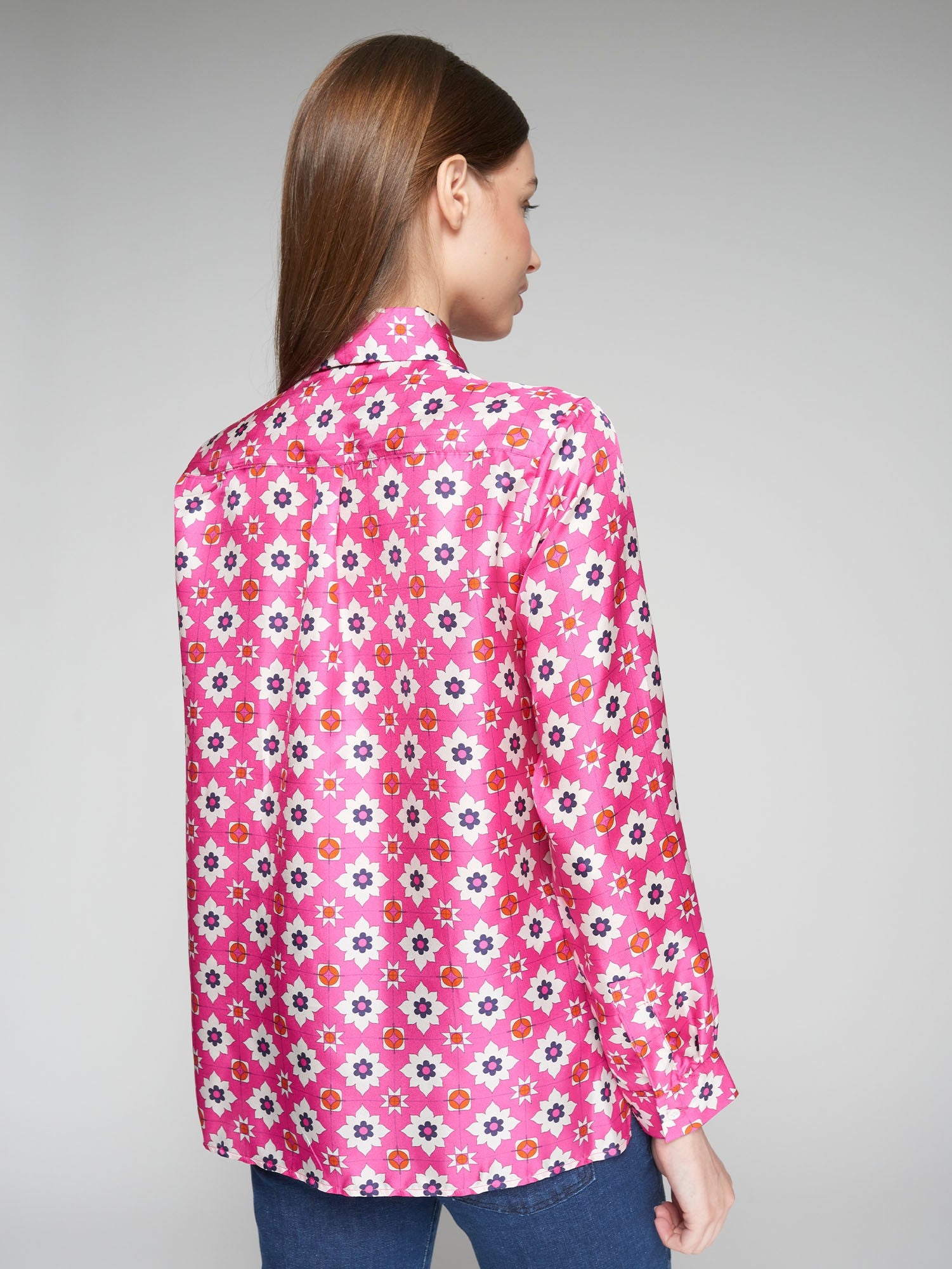 GEO SILK BLOUSE